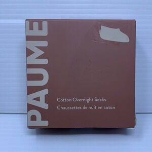 PAUME Womens OS Cream Cotton Overnight Moisturizing Spa Socks